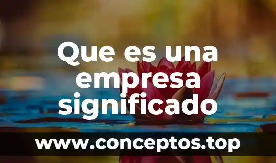 Que es una empresa significado