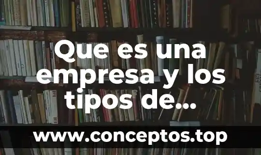 Que es una empresa y los tipos de empresas