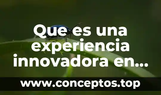 Que es una experiencia innovadora en educacion en mexico