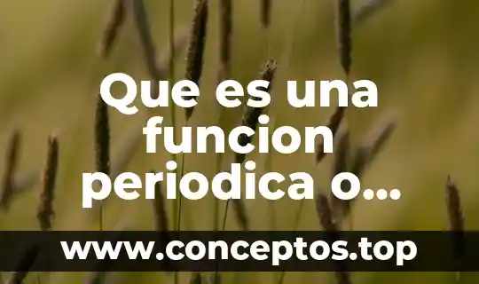 Que es una funcion periodica o trigonometrica