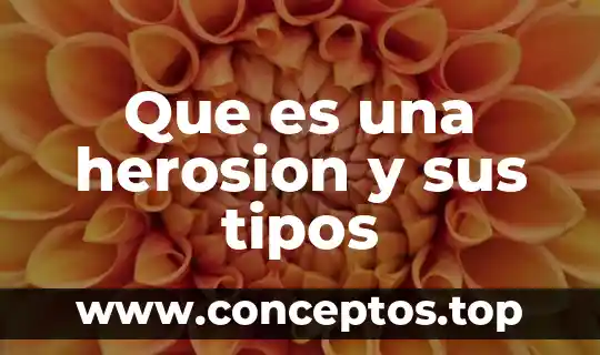 Que es una herosion y sus tipos
