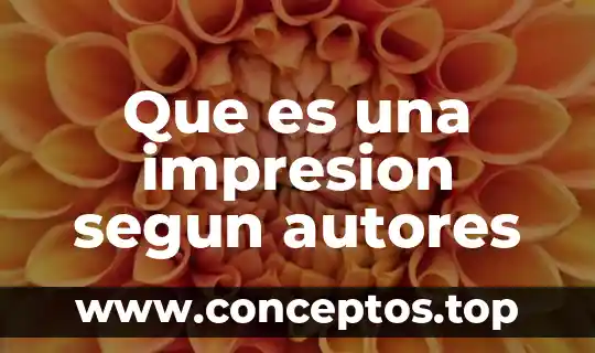 Que es una impresion segun autores