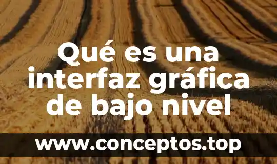 Qué es una interfaz gráfica de bajo nivel