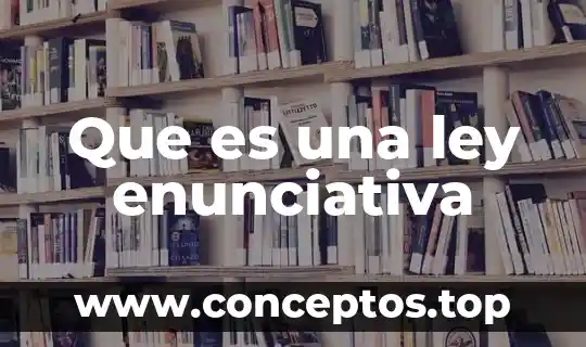 Que es una ley enunciativa