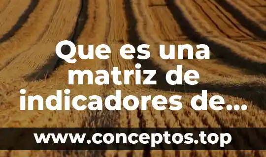 Que es una matriz de indicadores de gestion