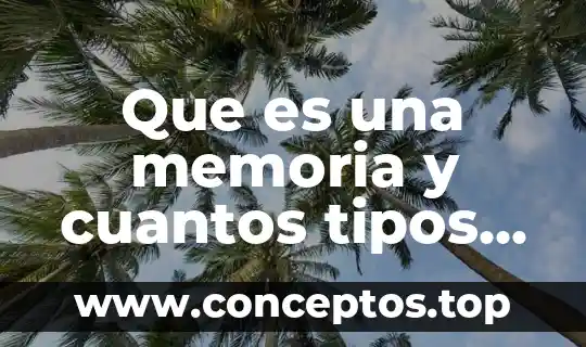 Que es una memoria y cuantos tipos hay
