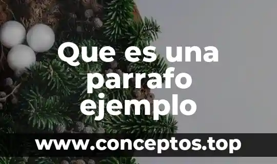 Que es una parrafo ejemplo