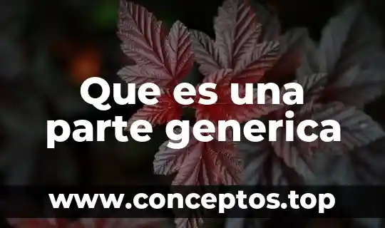 Que es una parte generica