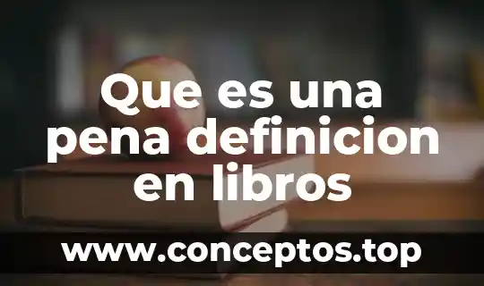Que es una pena definicion en libros