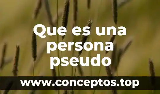 Que es una persona pseudo