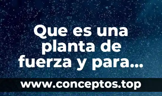 Que es una planta de fuerza y para que sirve