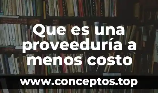Que es una proveeduría a menos costo