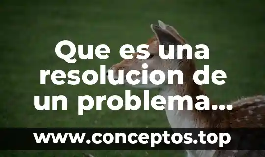 Que es una resolucion de un problema tecnico