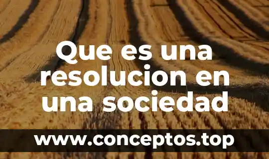 Que es una resolucion en una sociedad