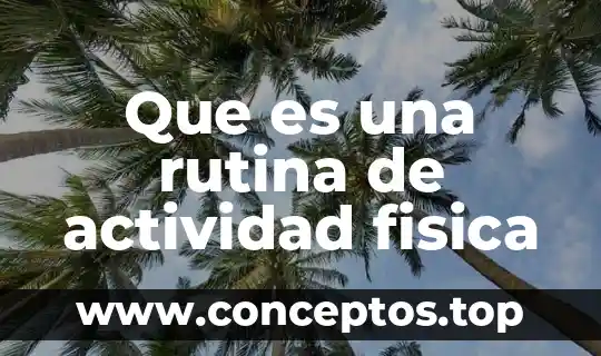 Que es una rutina de actividad fisica