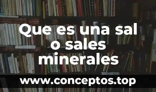 Que es una sal o sales minerales