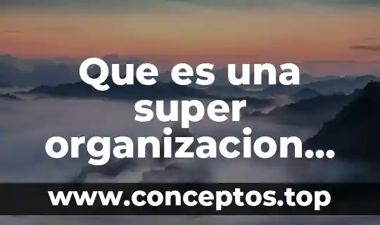 Que es una super organizacion ejemplos