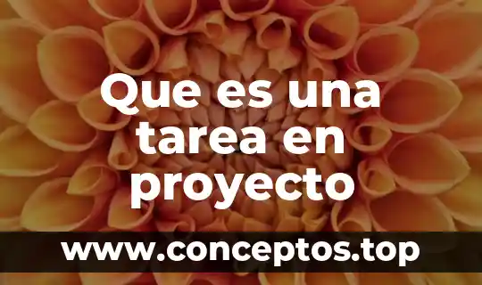 Que es una tarea en proyecto