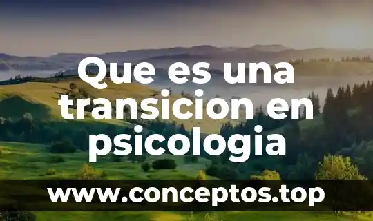 Que es una transicion en psicologia