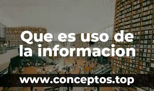 Qué es uso definición 8 Que es uso de la informacion