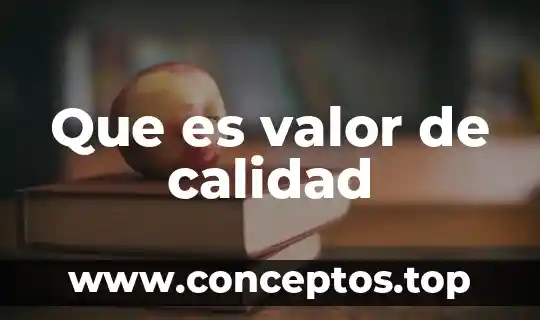Que es la calidad según latinoamerica 4 Que es valor de calidad