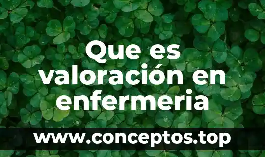 Que es valoración en enfermeria