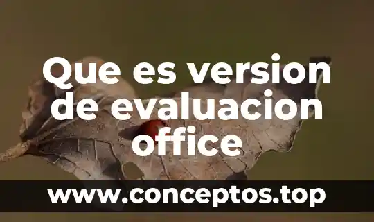 Que es version de evaluacion office