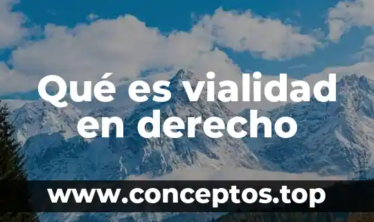 Qué es vialidad en derecho