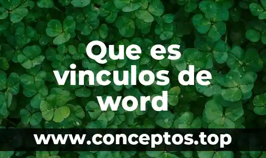 Que es vinculos de word