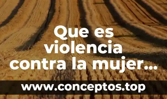 Que es violencia contra la mujer y de genero