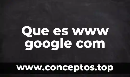 Que es www google com