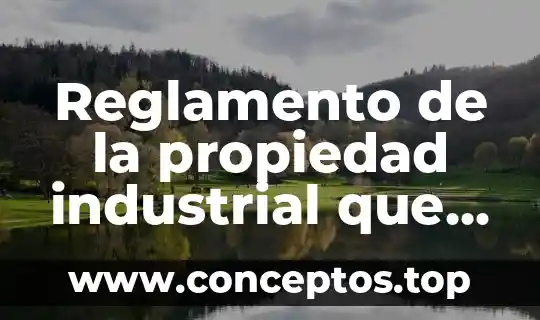 Reglamento de la propiedad industrial que es