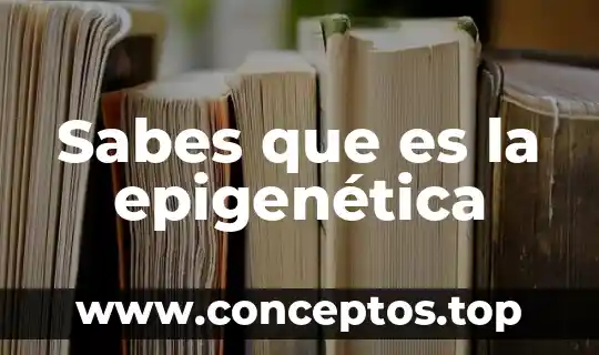 Sabes que es una monografia 8 Sabes que es la epigenética