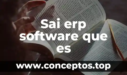 Qué es el sai en la salud 5 Sai erp software que es