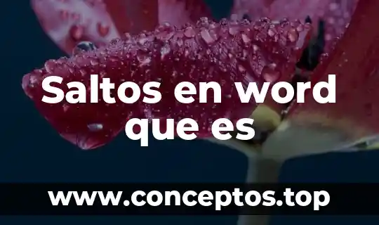 Saltos en word que es