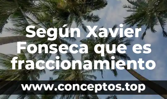 Según Xavier Fonseca que es fraccionamiento