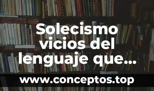 Solecismo vicios del lenguaje que es