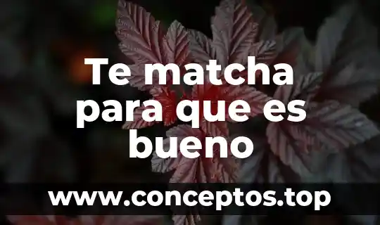 Te matcha para que es bueno