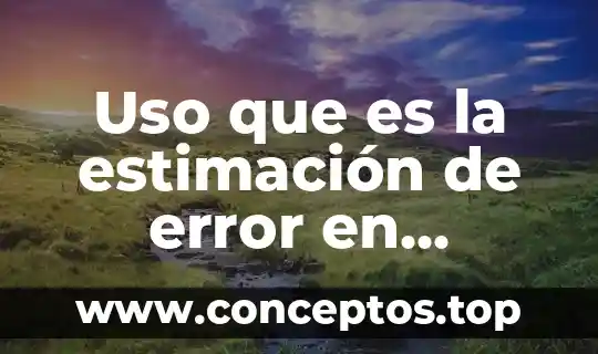 Qué es uso definición 3 Uso que es la estimación de error en cálculo